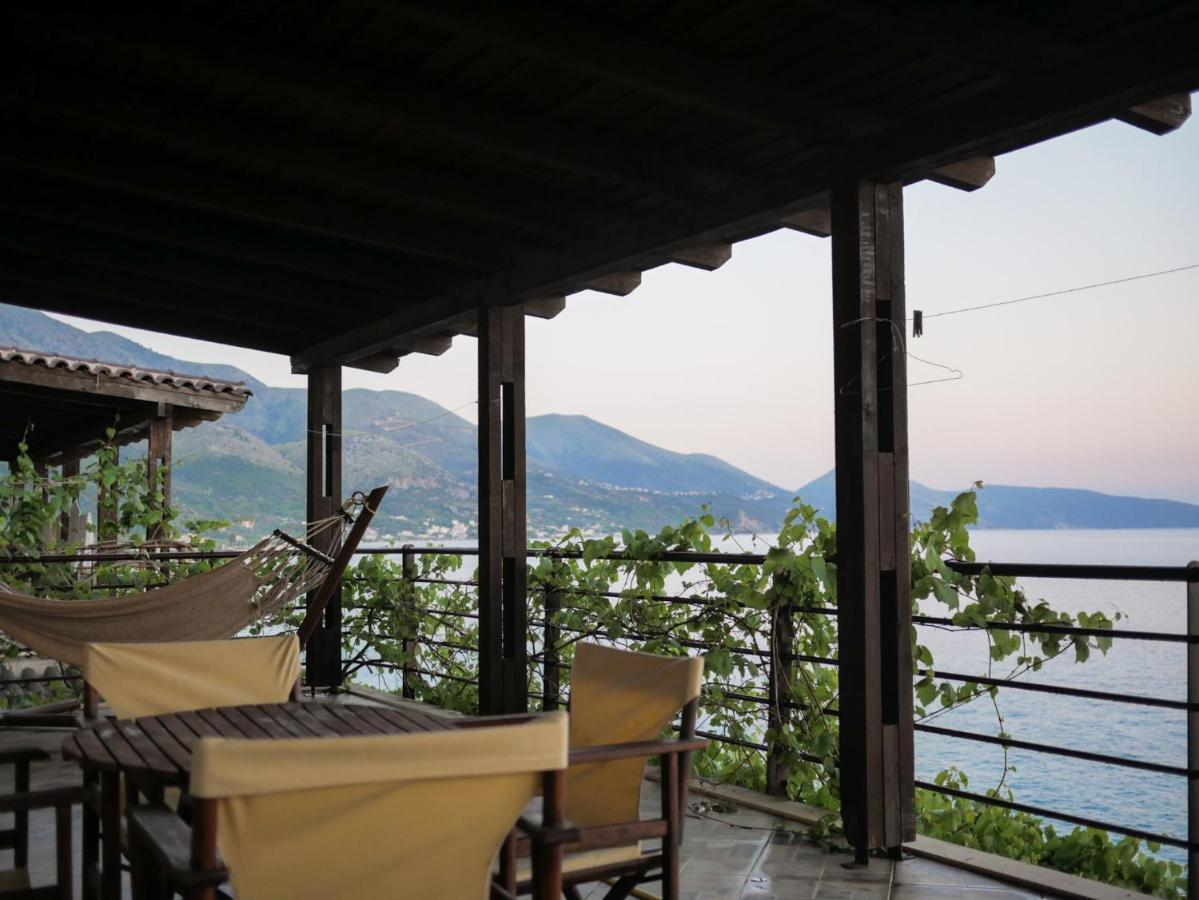 Seaside Duplex Stone Villa Qeparo Bagian luar foto